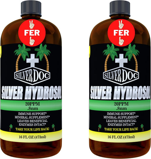 32 oz Total, Silver Doc Silver Hydrosol Mineral Supplement, Natural Alternative and Immune Support, Positively Charged 99% Bio-Available Colloidal Molecules Seek Out Unwanted Visitors - PrimeBioHealth - canada supplements