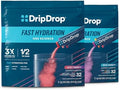 DripDrop Hydration Bold & Juicy Variety Bundle Electrolyte Packets, 64 Ct | Grape, Fruit Punch, Strawberry Lemonade, Cherry, Watermelon, Berry, Lemon, Orange; Single Serve Powder Drink Mix