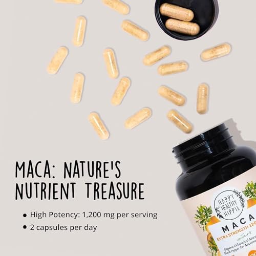Happy Healthy Hippie PeriPeace Supplements for Women & Organic Maca Root Capsules