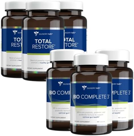 Gundry MD Bio Complete 3 and Total Restore 3 Packs Bundle