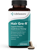 LifeSeasons Hair Gro-R - Clinically Studied Ingredients - Support Thickness Growth & Less Thinning - Reduce Hair Loss & Encourage Regrowth - Biotin Zinc Selenium & AnaGain Nu Pea Extract - 60 Capsules
