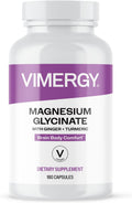 VIMERGY Magnesium Glycinate – Stress Support – Chelated to Avoid Tummy Upset*– Promotes Heart Health & Energy*– Kosher, Vegan Gluten-Free – 180 Caps