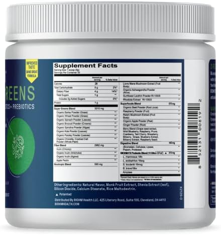 BIOHM Super Reds and Greens Bundle, Superfood Powder with Probiotics and Digestive Enzymes, Packed with Antioxidants and Polyphenols, Allergen Free, Non-GMO, Vegan - 30 Servings Each