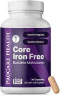 Core Iron Free Bariatric Multivitamin | Capsule | 30ct | Bariatric Vitamins for Gastric Sleeve & Gastric Bypass, Bariatric Multivitamin Without Iron, Fast Dissolving Veggie Capsules