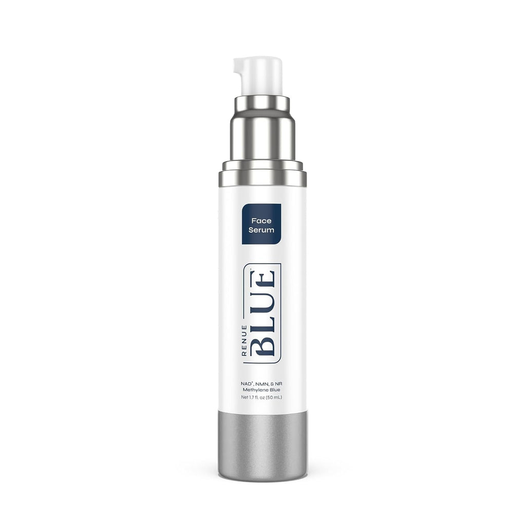 Renue Blue Methylene Blue Face Serum - Liposomal NAD+ Complex and Nutrients for Skin Rejuvenation, Deep Hydration, and Anti-Aging Support