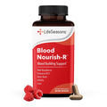 LifeSeasons Blood Nourish-R - Iron Deficiency Supplement - Supports Anemia, Fatigue & Dizziness - No Constipation - Blood Building - Iron, Beet Root, Alfalfa, Raspberry & Vitamin B-12-60 Capsules