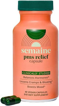 Semaine PMS Relief for Women, Period Cramp Relief, Period Cramps, Menstrual Cramps, PMS Support Supplement for Women, Bloating and Mood, Boswellia and Curcumin, 40 Capsules