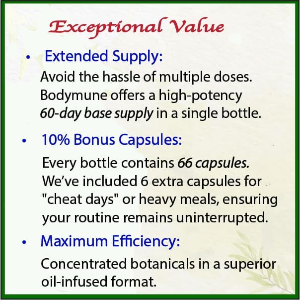 Bodymune Blood Sugar Blend – Organic Blood Sugar Support Supplement – with Bitter Melon Capsules, Moringa, & Black Seed Oil – 66 Capsules – USDA Organic, Vegan, Non-GMO