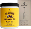 Ancestral Supplements Colostrum Bundle & Frother Wand – Grass Fed, Pasture Raised Organ Blend with Bioactive Colostrum, Rechargeable Electric Frother Wand (Double Whisk, Stainless Steel)