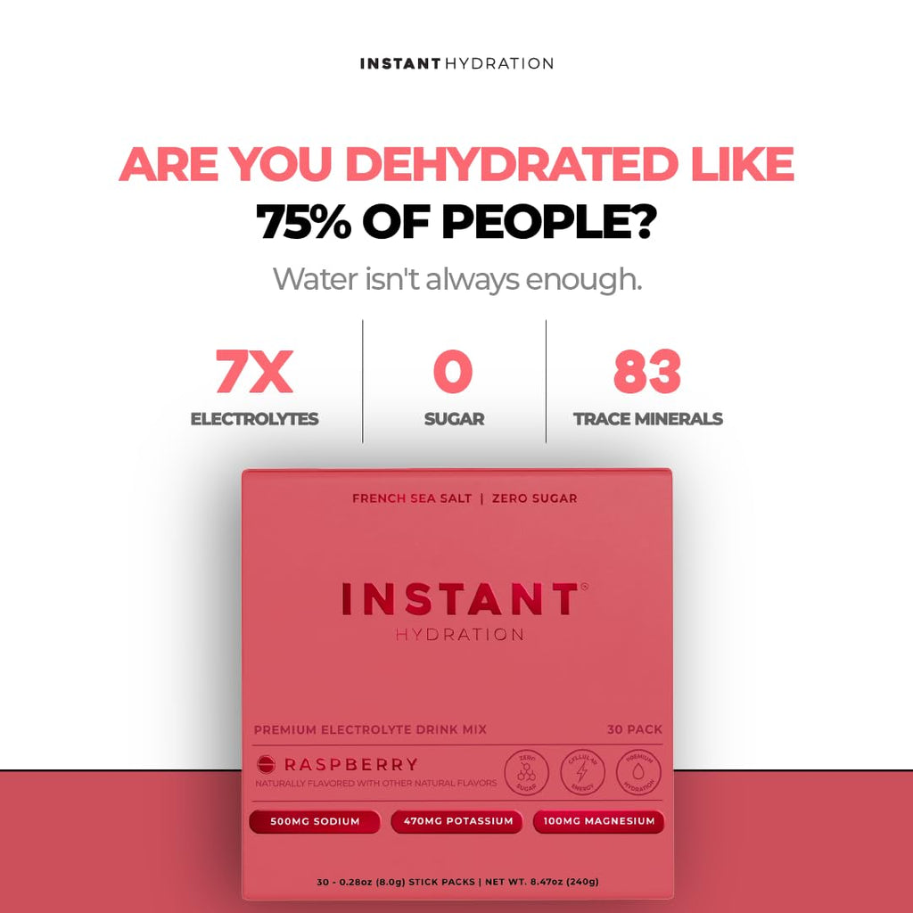 Instant Hydration Electrolytes Powder Packets - Watermelon Electrolyte Drink Mix - Zero Sugar - Keto, Vegan, Gluten-Free, Non-GMO - Boost Recovery, Brain Health, Muscle & Tissue Support- 30 Sticks