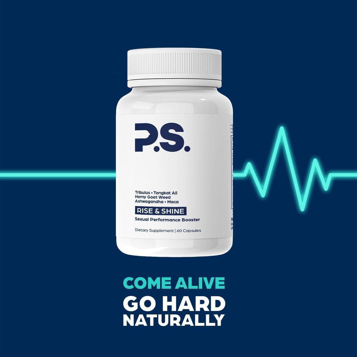 PS Natural Testosterone Booster, D3, Zinc, Horny Goat Weed, 60 Day Supply | Tribulus, tongkat ali, fenugreek, ashwagandha & maca root for men, made in USA, GMP & NSF certified, non-GMO, gluten free