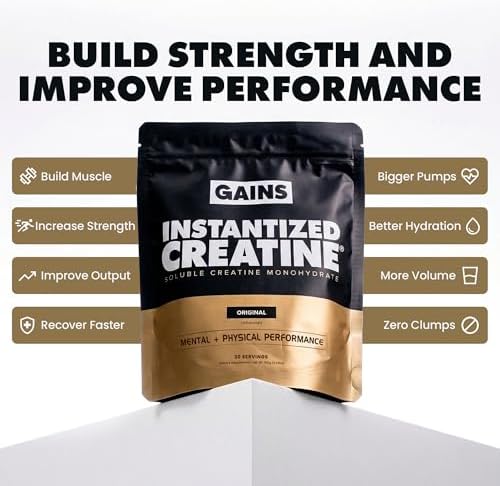 Gains in Bulk Instantized Creatine & No Matter What Pre Workout Powder Bundle, Soluble Creatine Powder, Paraxanthine, Amino Acids & L Theanine, 130 Servings