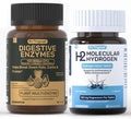 12 PPM Molecular Hydrogen Tablets & Digestive Enzymes with Probiotics and Prebiotics | Daily Wellness & Digestive Routine | 2 Items