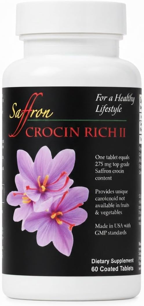 Crocin Mobility & Joint Support Supplement | CROCIN RICH II - 60 Tablets | 75% Pure Crocin; Saffron's Key Bioactive; Clinically Relevant Dose; Motor Function; Nerve Support; Coordination; Active Aging