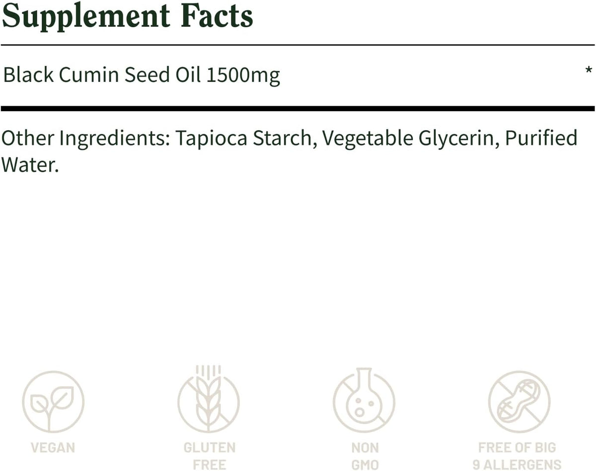 Snap Supplements Black Seed Oil for Immune Health, 90 Softgel Capsules | 100% Cold Pressed Black Cumin Seed Oil, Supports Immune Health, Detox, Skin, Hair, Joints & Overall Wellness