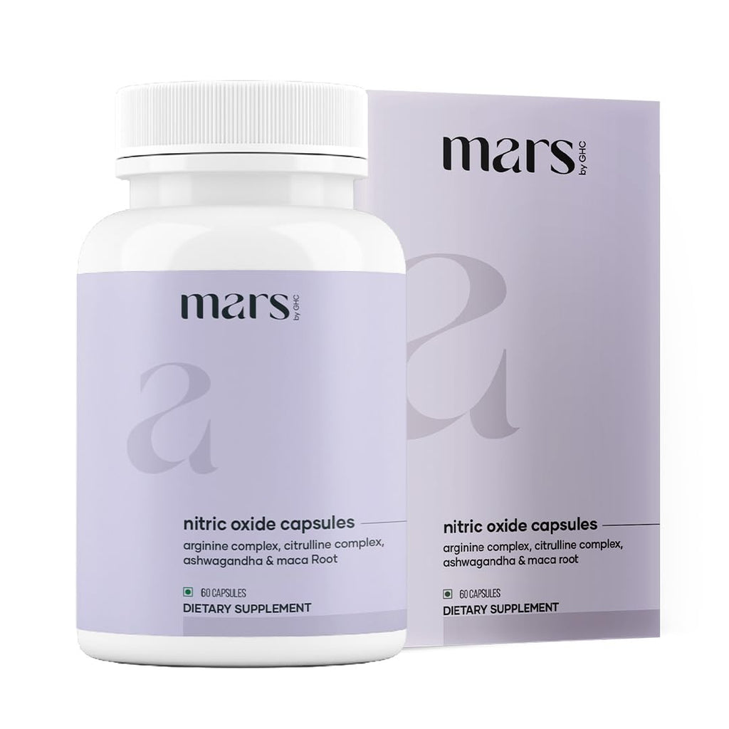 mars by GHC Growth Max Combo | Nitric Oxide Capsules + SurgeMax Capsules | Performance & Vitality Support | 120 Capsules | Pack of 1