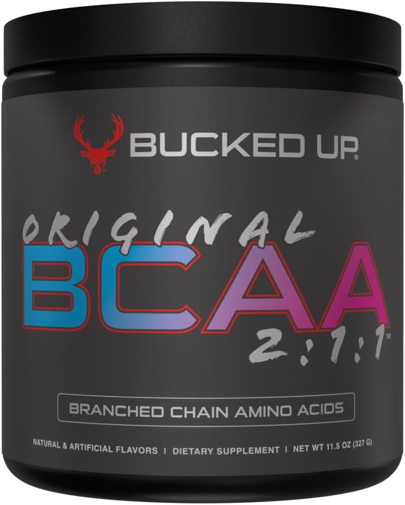 Bucked Up Original BCAA 2:1:1 Branched Chain Essential Amino Acids - Supplement Powder - | 100% Pure 2:1:1 Instantized Formula | Pre/Post Workout | 30 Servings | (Miami Flavor)