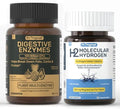 12 PPM H2 Hydrogen Tablets & Multi Enzyme Capsules with Probiotics | Daily Supplement Routine | 2 Items