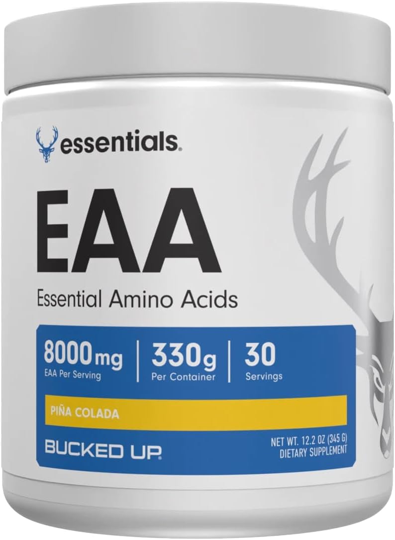 Bucked Up Essential Amino Acids - EAA Powder - Easy Mix, Non Clumping Formula - for Pre/Intra Workout - Pina Colada Flavor - 30 Servings - 11.6 oz