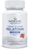 Nordic Naturals Melatonin Gummies, Sugar Free, 1.5mg Raspberry - 60 Count | Zero sugar melatonin gummies w/ 1.5 mg per serving for restful sleep and antioxidant support. Raspberry flavor, vegan formula