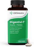 LifeSeasons Digestivi-T - Digestive Enzymes & 10 Billion CFU Probiotic Supplement - Supports Gut & Immune Health - Bloating & Digestion Relief for Women & Men - 90 Capsules