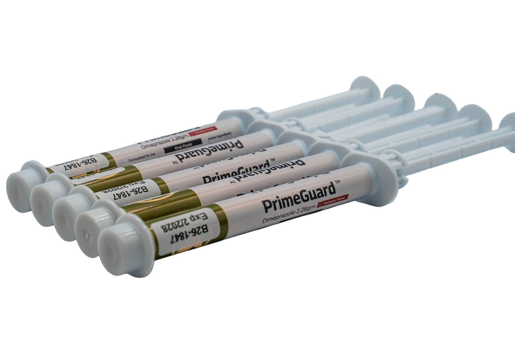 PrimeGuard (omeprazole) Oral Paste Syringe (2.28 Gm), Apple Flavor - 5 Pack