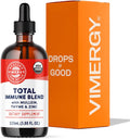 Vimergy USDA Organic Total Immune Blend* Liquid Supplement, 57 Servings Fast-Absorbing Immune Support – All-Season, Zinc, Thyme and Mullein Drops Non-GMO, Vegan (115 mL)