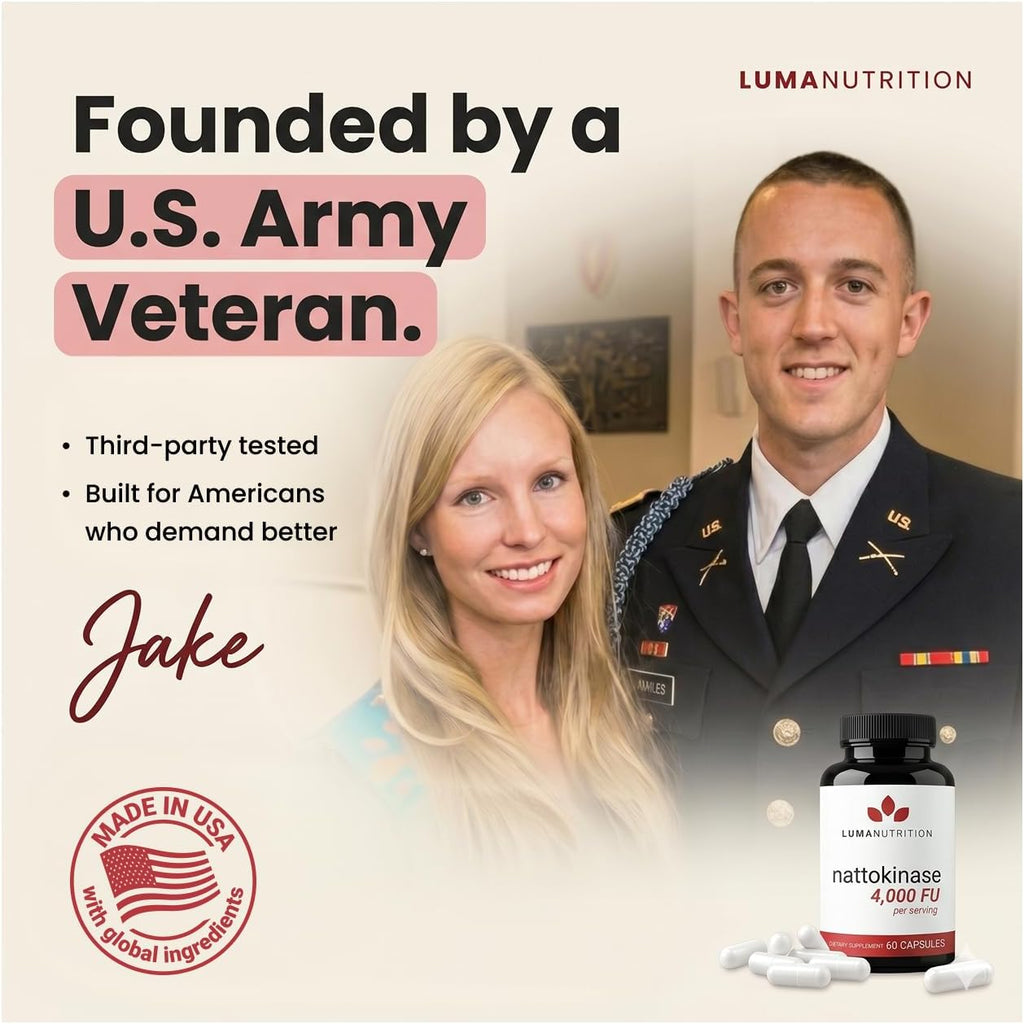 Luma Nutrition Nattokinase Supplement 4000 FU Per Serving - 60 Capsules