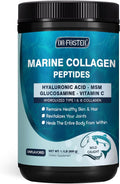 DRFOSTER Marine Collagen Peptides Powder, Multi Type I & III, 50 Servings | Wild-Caught Fish Collagen with MSM, Hyaluronic Acid, Vitamins C & E for Skin, Hair, Nails, Non-GMO