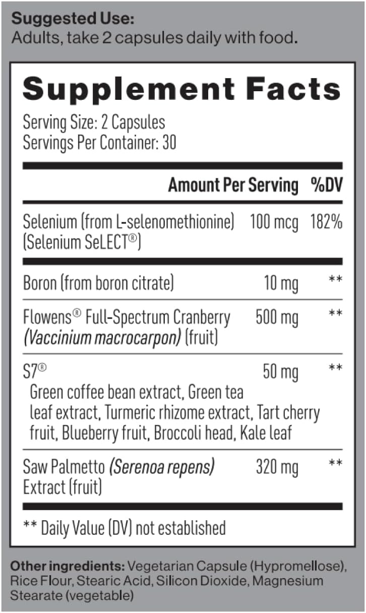Mdrive Prostate Support Mens Supplement Saw Palmetto 60 Veg Capsules | Promotes Urinary Tract Health, Supports Normal Flow, Frequency & Bladder Emptying, Flowens Cranberry Extract, S7 N.O. Booster
