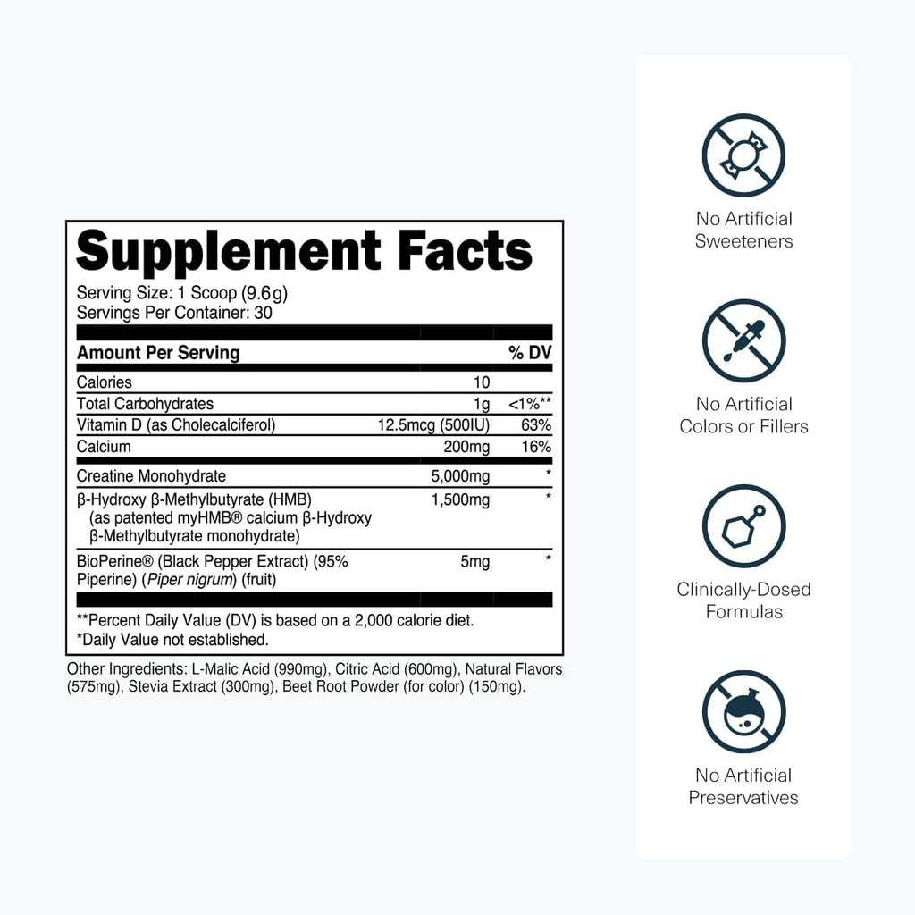 Transparent Labs Creatine HMB (30 Servings, Strawberry Lemonade) & Creatine HMB (30 Servings, Tropical Punch)