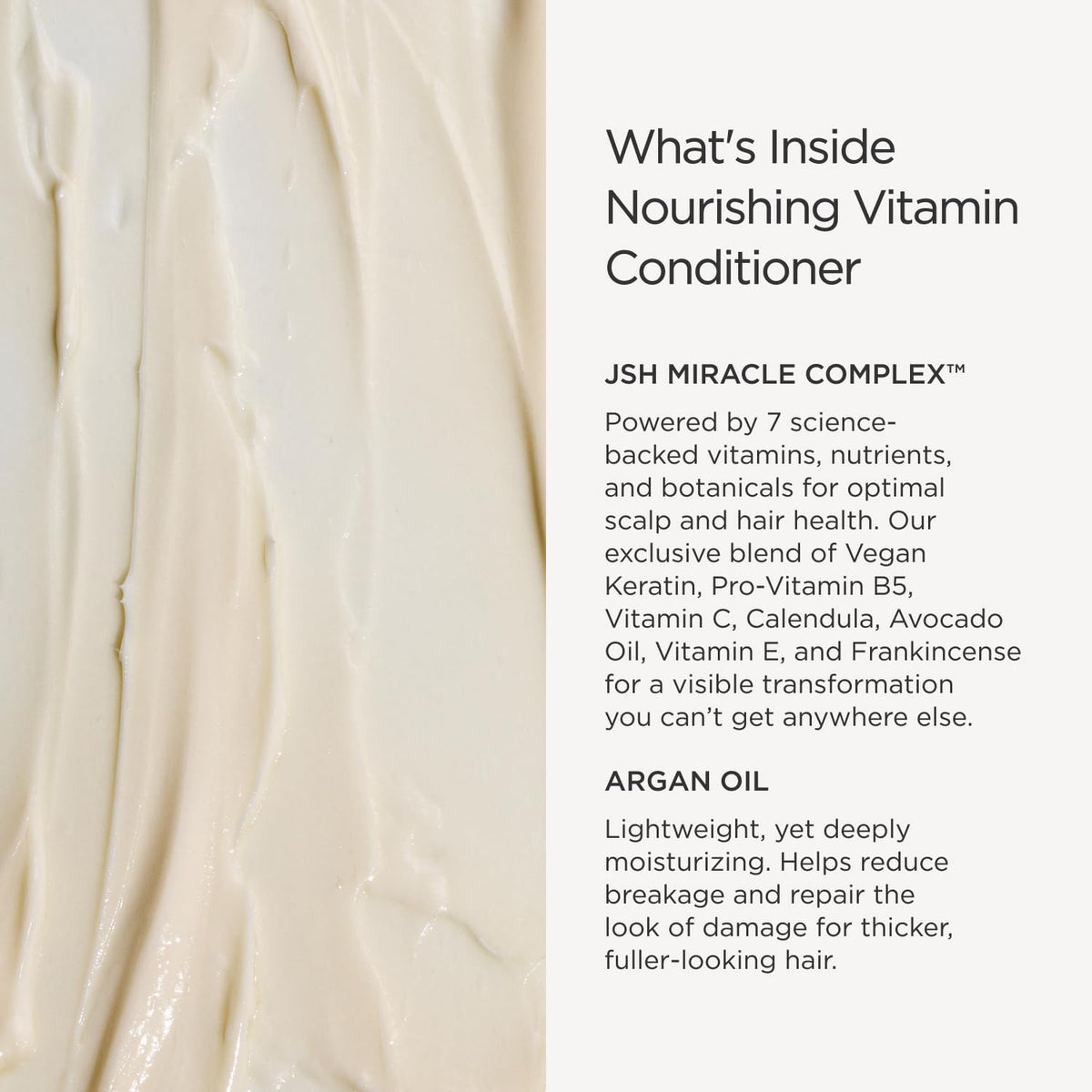 JSHealth Nourishing Conditioner - Vitamin-Enriched Deep Treatment for Dry, Colored Hair - With Keratin, Argan Oil, and Vitamins C & E | Sulfate-Free, Vegan, 350ml | Vegan Sulfate-Free Deep Conditioner for Dry, Color Treated Hair with Argan Oil, Vegan Kera