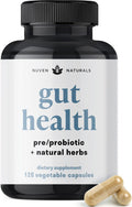 Nuven Naturals All-in-One Gut Health w/Probiotics, Prebiotics, Digestion-Supporting Herbs, and Adaptogens - Leaky Gut Repair Formula to Support Gut Lining, Aid in Digestion, and Promote Good Bacteria | Gut Health for Women & Men to Support Digestive Healt