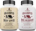Ancestral Supplements Grass-Fed Beef Liver & Bone Marrow Capsules, 3000mg, Supports Energy, Digestion, Immunity, Skin, Oral Health, Joint Wellness, Non-GMO, Freeze-Dried, 180 Capsules