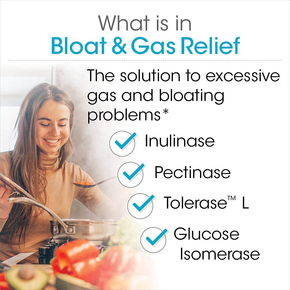 Silver Fern Bloat & Gas Relief Digestive Enzyme Blend 1 Bottle 30 Servings | FODMAP & Bloating Digestion Supplement with Tolerase L, Pectinase & More (1 Bottle)