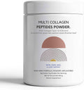 Multi Collagen Peptides Powder - Hydrolyzed Grass-Fed Collagen Powder for Skin, Hair, Nails, Joints & Gut Health - Type I, II, III, V & X Collagen Unflavored Daily Supplement (16 oz./454 g.)