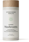 Stonehenge Health Dynamic Mushrooms 1,400 mg Per Serving, 5 Mushroom Complex (Lion’s Mane, Reishi, Chaga, Maitake, Shiitake) 100% Fruiting Bodies, No Mycelium – Brain, Memory & Immune Support 60 Caps