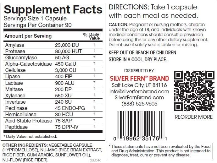 Silver Fern Brand - Upper and Lower GI Digestion Support Kit - GI Relief and Digestive Enzymes Bundle