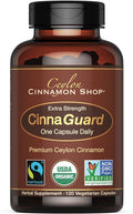 CinnaGuard™ Organic Ceylon Cinnamon Capsules, Extra Strength – 120 Count | USDA Certified Supplement, Premium Grade Clean Extract, Non-GMO, Gluten Free, 4 Month Supply, Made in the USA (GMP)
