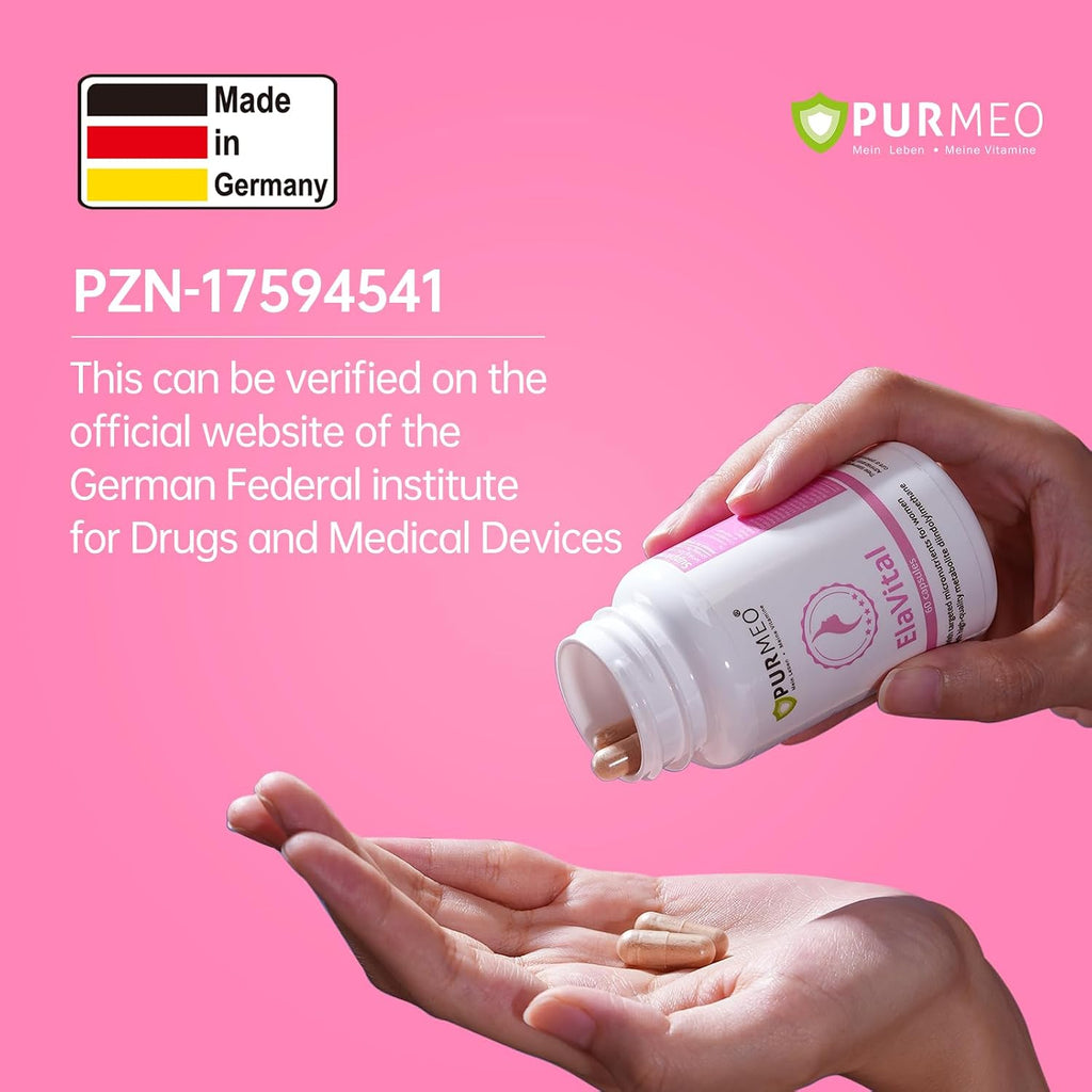 purmeo DIM Supplement for Women, Support Hormone Balance, Breast Health | Blend of 15 Nutrients, Clinically Validated, Made in Germany with Traceable PZN, Vegan, Allergy-Free, Non-GMO, 60ct