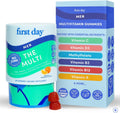 FIRST DAY Men's Multivitamin Gummy with 13 Key Nutrients, 60 Gummies | Vegan gummy vitamins for men with methylfolate, zinc and organic fruit and veggie blend; take 2 daily for a 30-day supply.