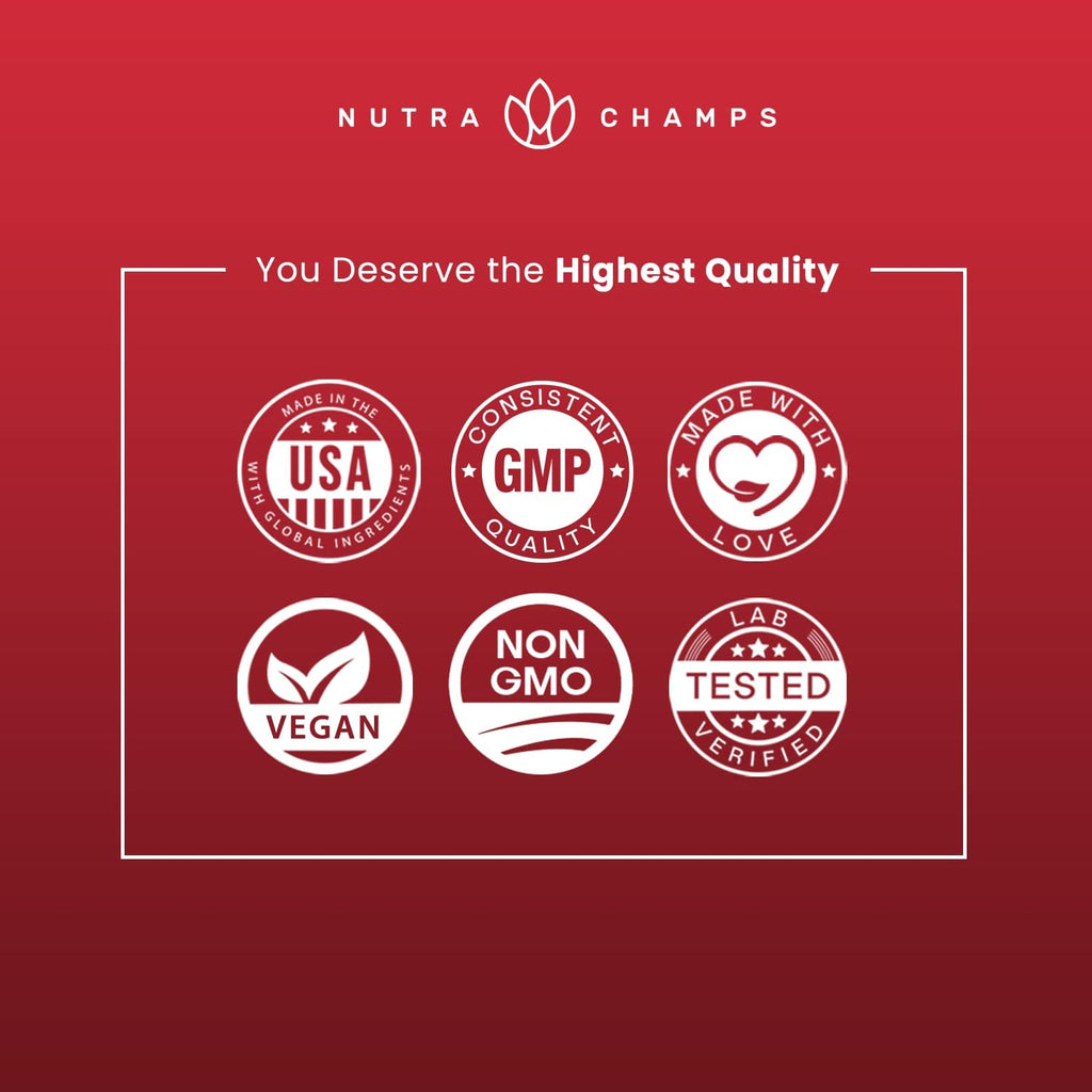 NutraChamps Nitric Oxide Supplement, L-Arginine, L Citrulline Malate, AAKG, Pine Bark, Grape Seed Extract, Extra Strength Nitric Oxide Booster, Nitric Oxide Pills, Strength, Energy, Blood Flow