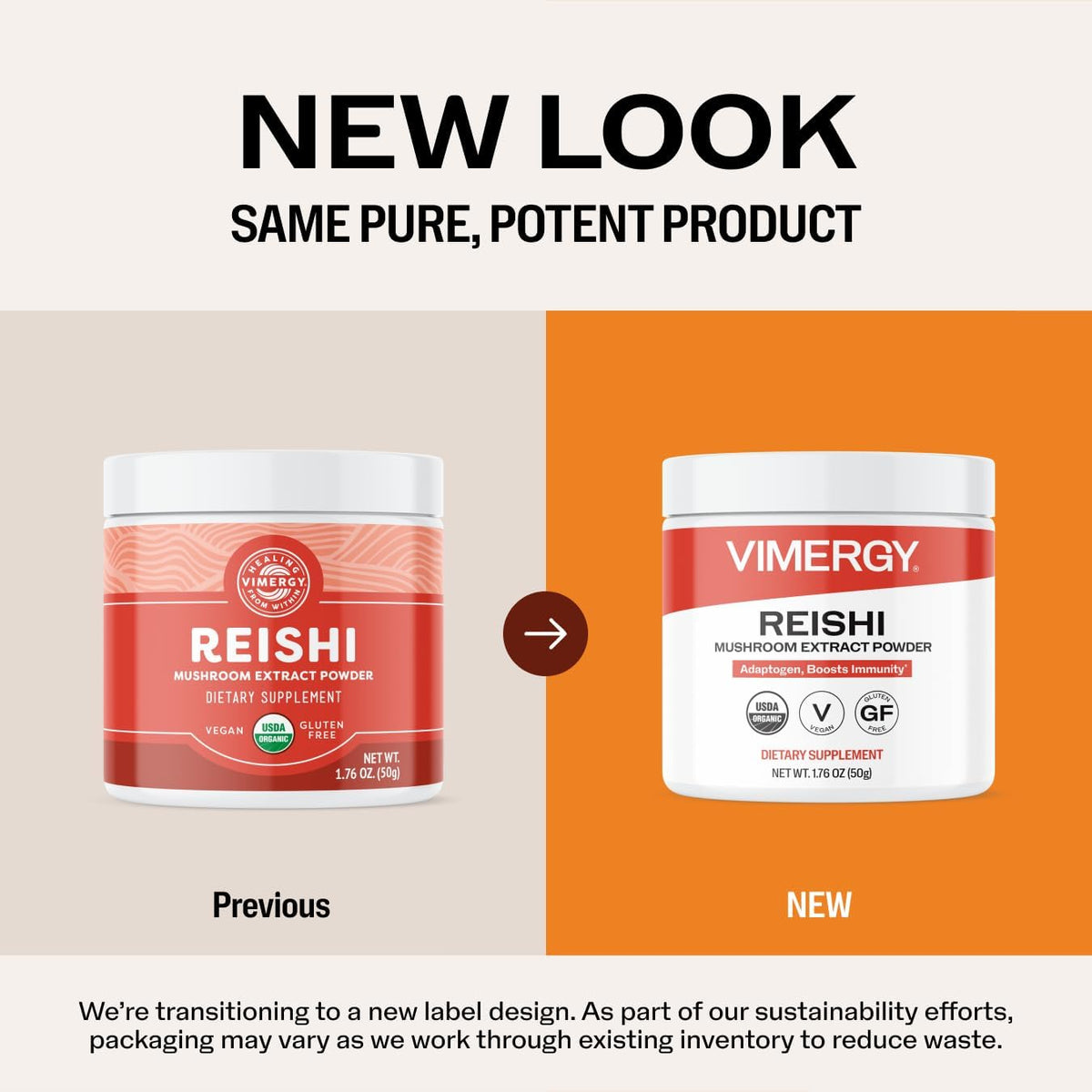 Vimergy Reishi Powder – Superfood Cellular Support* – Benefits Immune Health* – USDA Certified Organic, Vegan, Paleo-Friendly, Gluten-Free – 33 Servings
