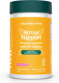 Charlotte's Web Stress Support Mushroom Gummies w/Reishi, Ashwagandha, Rhodiola Rosea Supplement — Natural Supplement — Strawberry-Flavored Ashwagandha Gummies (30 Servings)