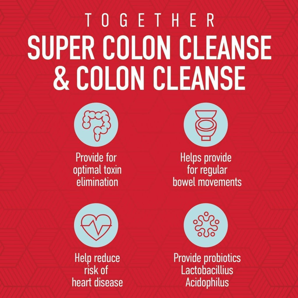 Health Plus Super Colon Cleanse & Colon Cleanse 12 oz, 48 Servings Bundle