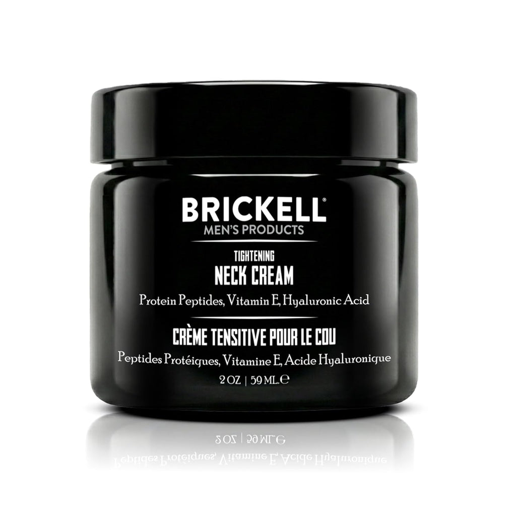Brickell Men's Tightening Neck Cream For Men, Neck Cream For Tightening and Firming, Anti Wrinkle Cream, With Peptides, Niacinamide, and Hyaluronic Acid, 2 Ounce, Unscented