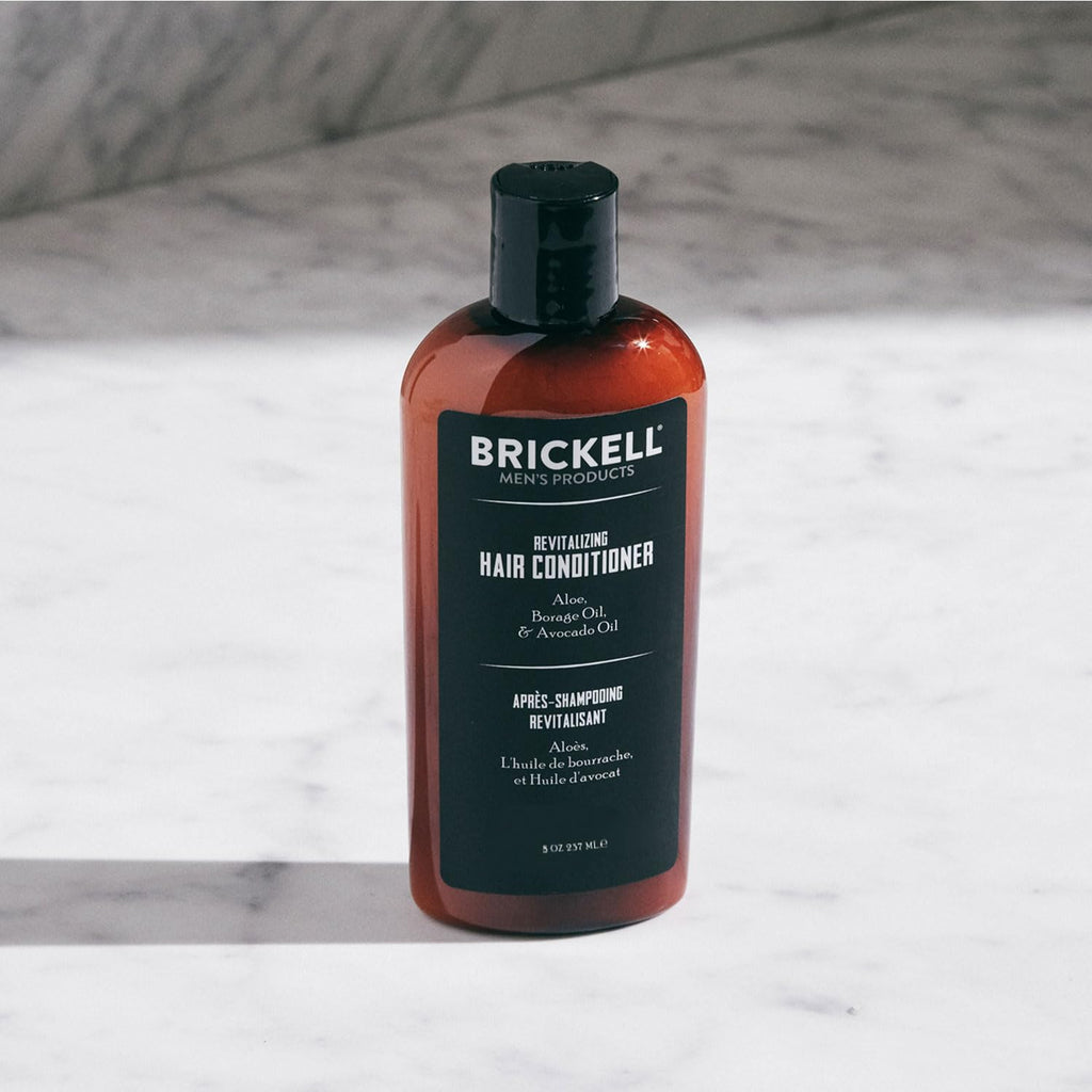 Brickell Men's Revitalizing Hair Conditioner for Men, Nourishing Hair Conditioner, Restores Shine and Moisture, With Aloe, Pro-Vitamin B5, and Avocado Oil, 8 Ounce, Scented, New Formula