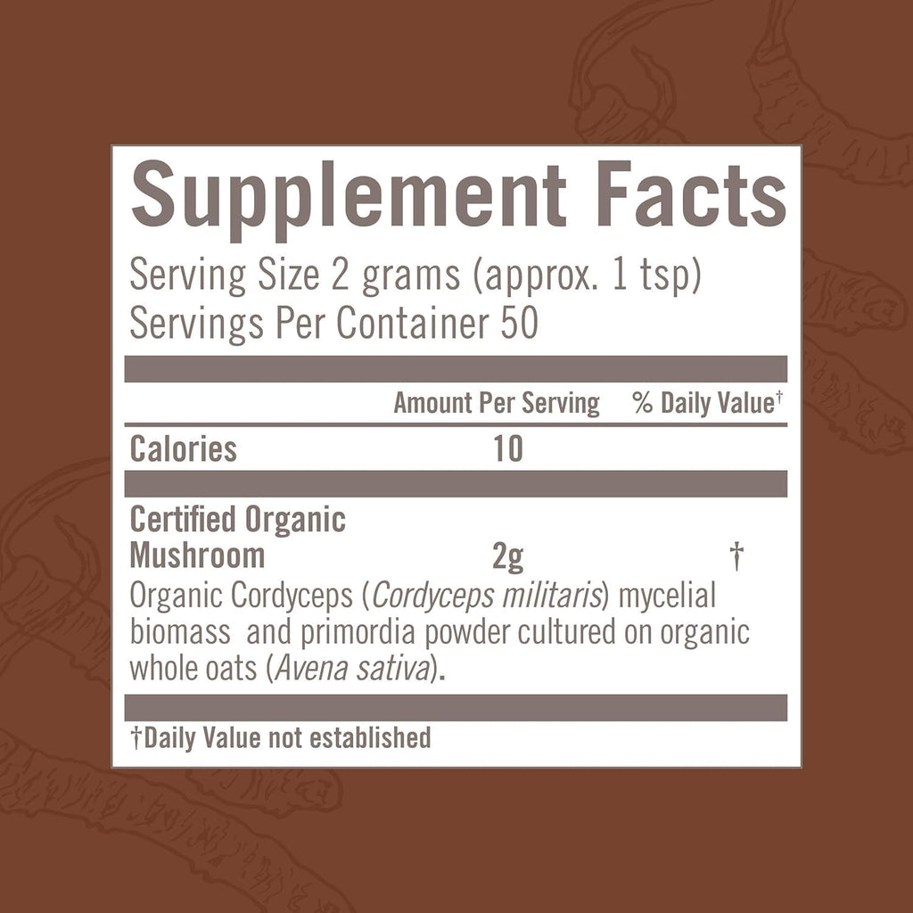 OM MUSHROOM SUPERFOOD Cordyceps Organic Mushroom Powder, 3.5 Ounce, 50 Servings, Energy, Power, Stamina and Endurance Support, Superfood Supplement for Sports Performance
