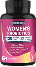 DRFOSTER Probiotic for Women 120B Urinary & Digestive Health, 90 Capsules | 31 Strains, Prebiotics, Enzymes, D-Mannose & Cranberry, Vaginal, Urinary & Digestive Support, Non-GMO, Gluten-Free