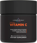 Livingood Daily Vitamin C Supplement, 3-in-1 Whole Food-Based Vitamin C with Acerola & Amla Fruit Extracts and Citrus Bioflavonoids for Immune Support, Vegan, Gluten Free, Non GMO, 60 Capsules